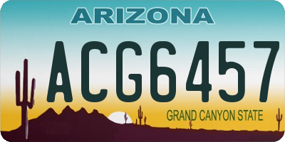AZ license plate ACG6457