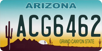 AZ license plate ACG6462