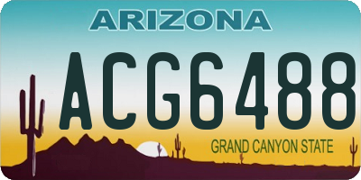 AZ license plate ACG6488