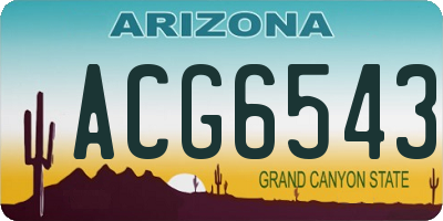 AZ license plate ACG6543
