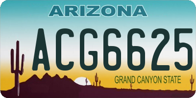 AZ license plate ACG6625