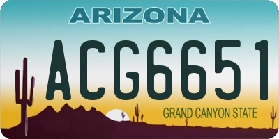 AZ license plate ACG6651
