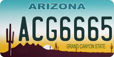 AZ license plate ACG6665