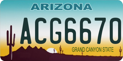 AZ license plate ACG6670