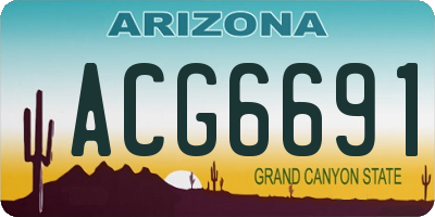 AZ license plate ACG6691