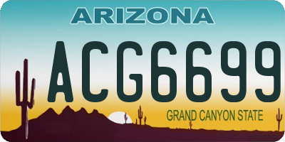 AZ license plate ACG6699