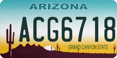 AZ license plate ACG6718