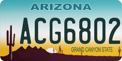 AZ license plate ACG6802