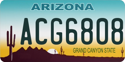 AZ license plate ACG6808