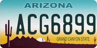 AZ license plate ACG6899