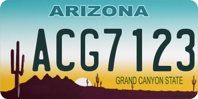 AZ license plate ACG7123