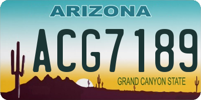AZ license plate ACG7189