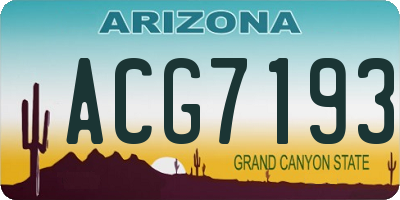 AZ license plate ACG7193