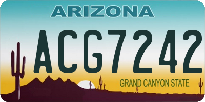 AZ license plate ACG7242
