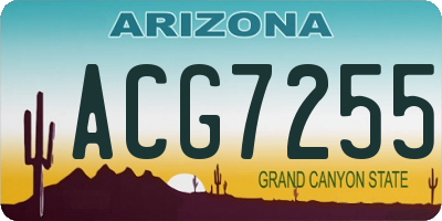 AZ license plate ACG7255