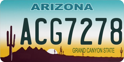 AZ license plate ACG7278