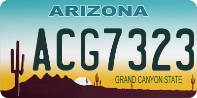 AZ license plate ACG7323