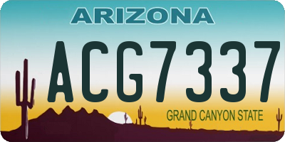AZ license plate ACG7337