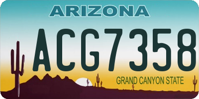 AZ license plate ACG7358