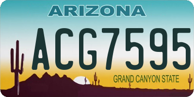 AZ license plate ACG7595