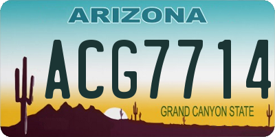 AZ license plate ACG7714