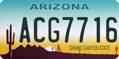 AZ license plate ACG7716