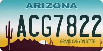 AZ license plate ACG7822