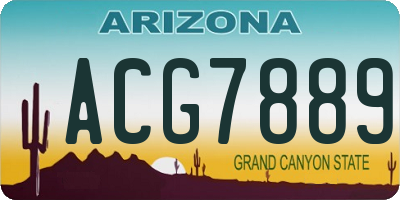 AZ license plate ACG7889