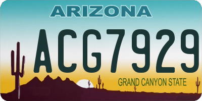 AZ license plate ACG7929