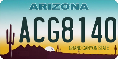 AZ license plate ACG8140