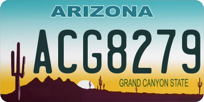 AZ license plate ACG8279