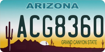 AZ license plate ACG8360