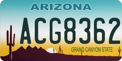 AZ license plate ACG8362