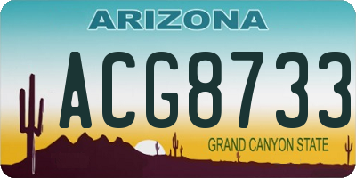 AZ license plate ACG8733
