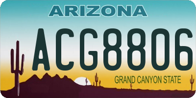 AZ license plate ACG8806