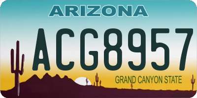 AZ license plate ACG8957