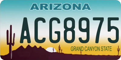 AZ license plate ACG8975
