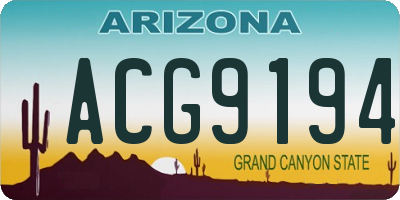 AZ license plate ACG9194