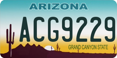 AZ license plate ACG9229