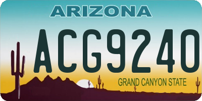 AZ license plate ACG9240
