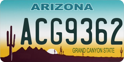 AZ license plate ACG9362
