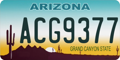AZ license plate ACG9377