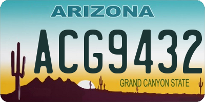 AZ license plate ACG9432