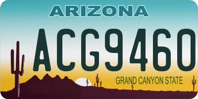 AZ license plate ACG9460