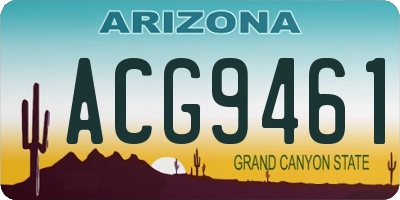 AZ license plate ACG9461