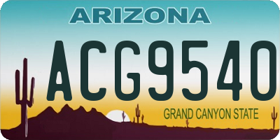 AZ license plate ACG9540