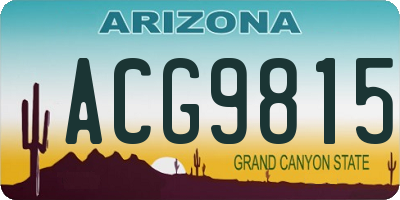 AZ license plate ACG9815