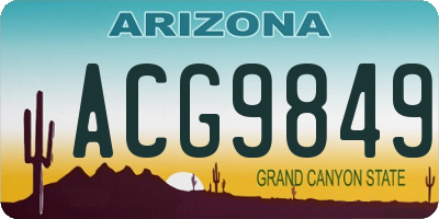AZ license plate ACG9849