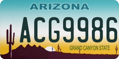 AZ license plate ACG9986