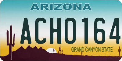 AZ license plate ACH0164